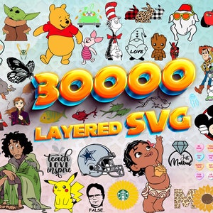 3k+LAYERED SVG BUNDLE, Superhero svg, Cricut Printable Clipart, svg mega bundle, Princess svg files for cricut