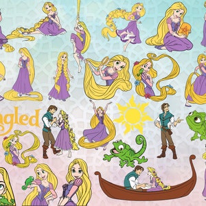Tangled SVG bundle, Rapunzel svg, Tangled svg, cut files for cricut silhouette, Tangled PNG, Princess SVG, Clipart, Birthday svg, Rapunzel