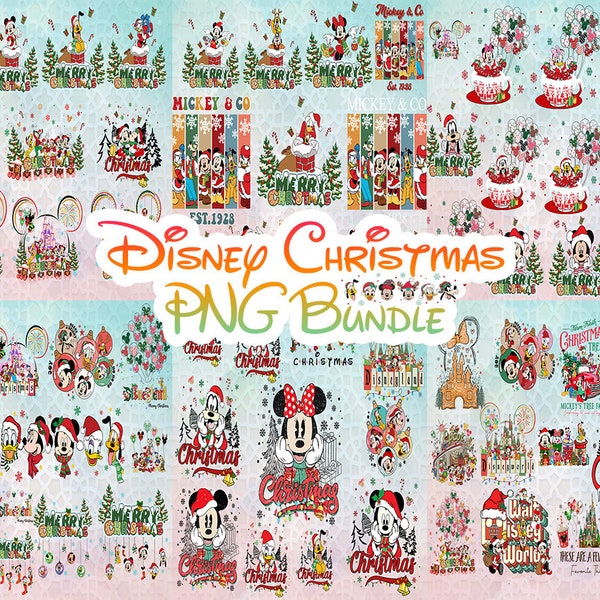 Christmas Mickey Clipart Bundle png, xmas cartoon sublimation, PNG file for Christmas Mouse  bundle