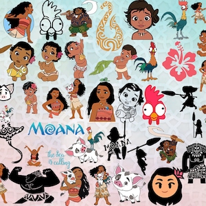 Pacote Moana SVG, Pacote Princesa em Camadas, Moana SVG, Arquivo Moana Cut, Arquivo Moana Cricut, Pig svg, Demigod svg, Maui svg, Arquivo Princess Cut,