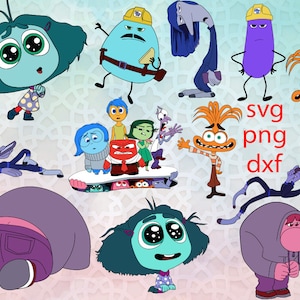 Paquete SVG Inside Out 2, Diseños EN CAPAS, Cumpleaños InsideOut 2, Ira Alegría Tristeza Vergüenza Ansiedad, Envidia, Ennui png svg, Inside Out SVG
