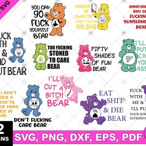 Evil Care Bears svg bundle, Care Bears Layered Cricut, Funny svg, funny Care Bears SVG bundle, Funny Quotes, Sarcastic Svg Files, Sassy Svg