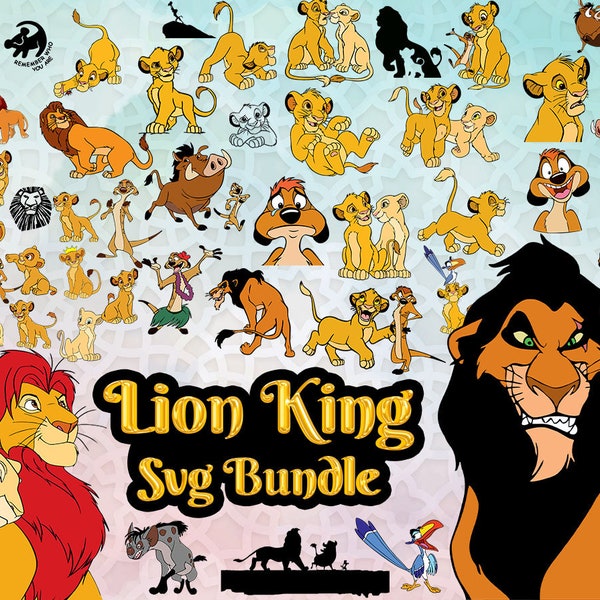 Bundle Lion King SVG, Hakuna Matata svg, Lion svg, Simba svg, Lion King Cricut, LAYERED Bundle, Lion King Clipart, Lion King Cut Files