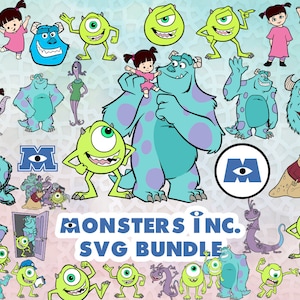 Monster-Svg-Bundle, Sully-Svg, Mike-Svg, Boo-Svg, Charaktere SVG, hochwertige Monsterdesigns, inkl Sublimationsdruck