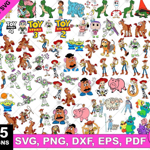 Toy Story SVG Bundle, Dxf, Png, Svg, Eps, Woody SVG, Bo peep svg, Mug svg, Cut File, Tshirt svg