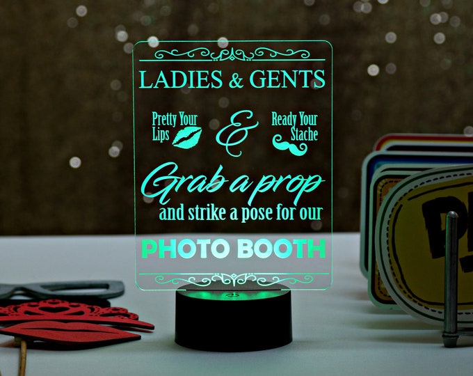 Photo Booth LED Sign - Grab a Prop and Strike a Pose - Etsy