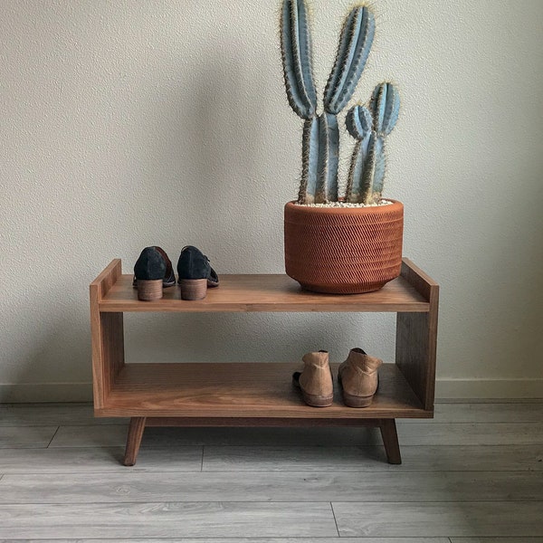 Mid century shoe rack, shoe storage, shoe organizer, entryway shoe organizer