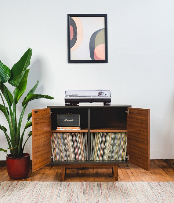 Record Cabinet Mid Century Record Cabinet Credenza Tv Etsy