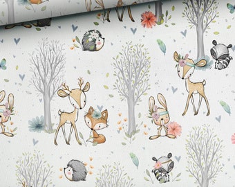 Woodland Friends Baumwollstoff, Kinderzimmerstoff, Premiumtextil, Tuch für Baby, höchste Qualität