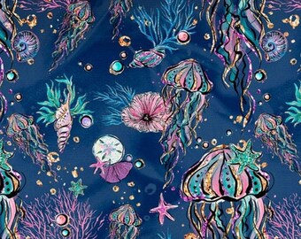 Meeresleben-Meerjungfrau-Baumwollstoff, Korallenriff-Kinderzimmerstoff, Premium-Textil, Tuch für Baby, höchste Qualität