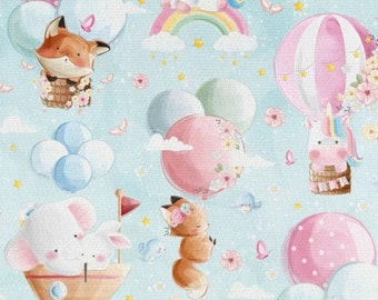 Créez votre propre couverture, animaux avec couverture pour bébé ballons, courtepointe personnalisée pour bébé, coton de la plus haute qualité, cadeau de baby shower