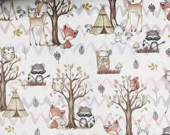 Woodland Friends Baumwollstoff, Kinderzimmerstoff, Premium-Textil, Baumwolltuch, Stoff von höchster Qualität, Öko-Tex-Baumwolle