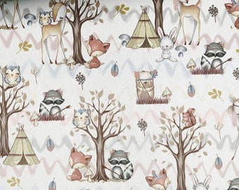 Tissu de coton Woodland Friends, tissu de pépinière, textile haut de gamme, tissu de coton, tissu de la plus haute qualité, coton Oeko Tex