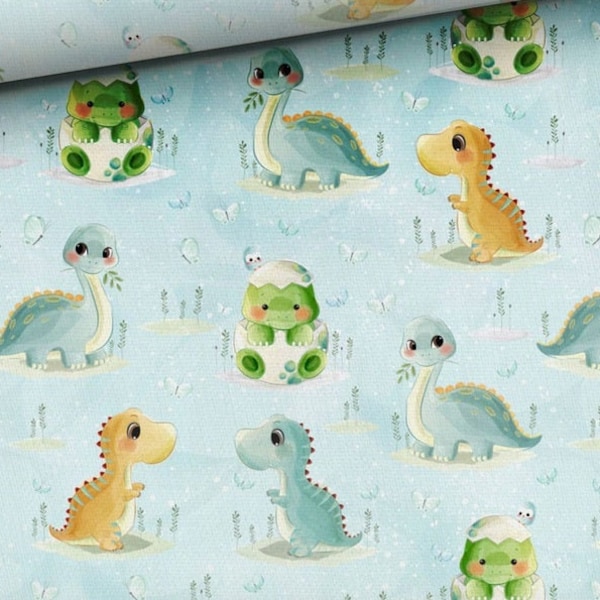 Tissu en coton Little Dinosaurs, tissu de pépinière, textile haut de gamme, tissu pour bébé, la plus haute qualité