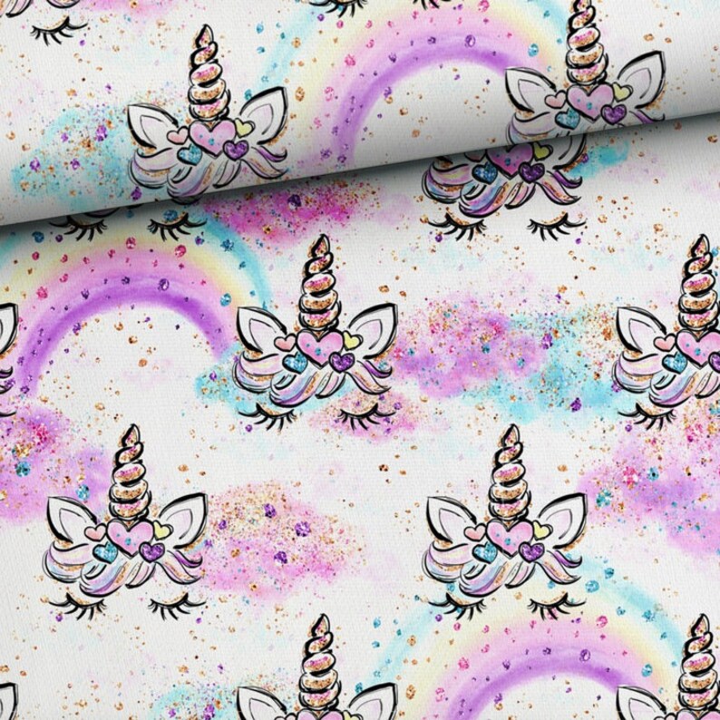 Unicorn Cotton Fabric Nursery Fabric Premium Textile Cloth Etsy