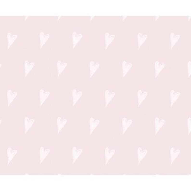 Nursery Fabric with Hearts Premium Textile Fabric for Girl Hearts Cotton Fabric