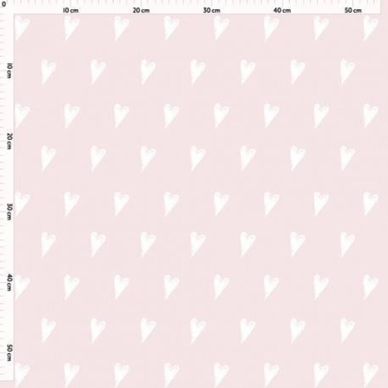 Nursery Fabric with Hearts Premium Textile Fabric for Girl Hearts Cotton Fabric
