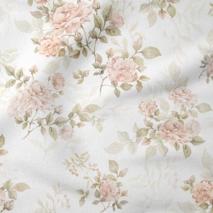 Vintage Roses Fitted Crib Sheet, Boho Cot Sheet, Floral Baby Bedding, Nursery Cotton Crib Sheet