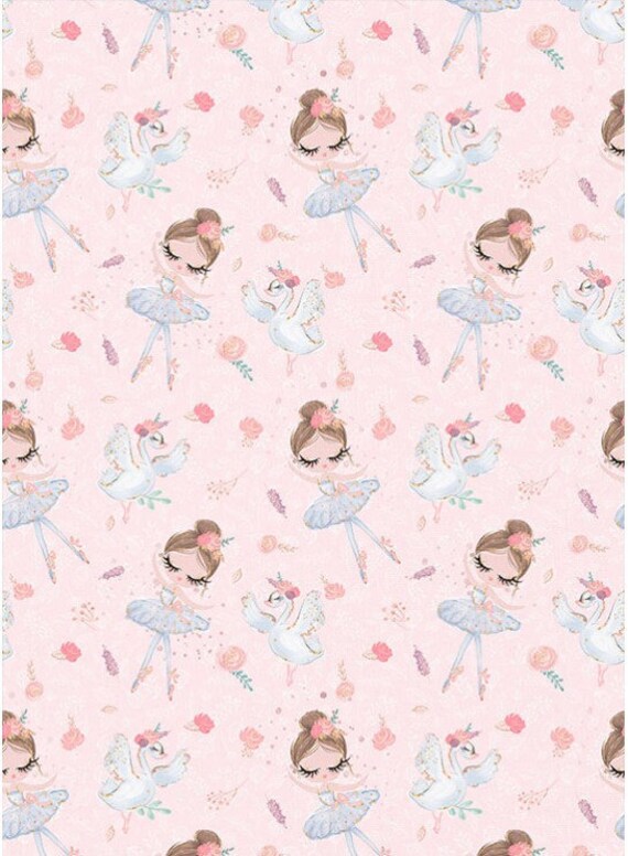 Ballet Dancer Cotton Fabric White Swan Cotton Fabric Etsy
