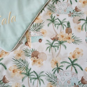 Create Your Own Blanket, Hawaii Aloha Baby Blanket, Personalized baby quilt, Summer Hawaii Aloha, Baby shower gift