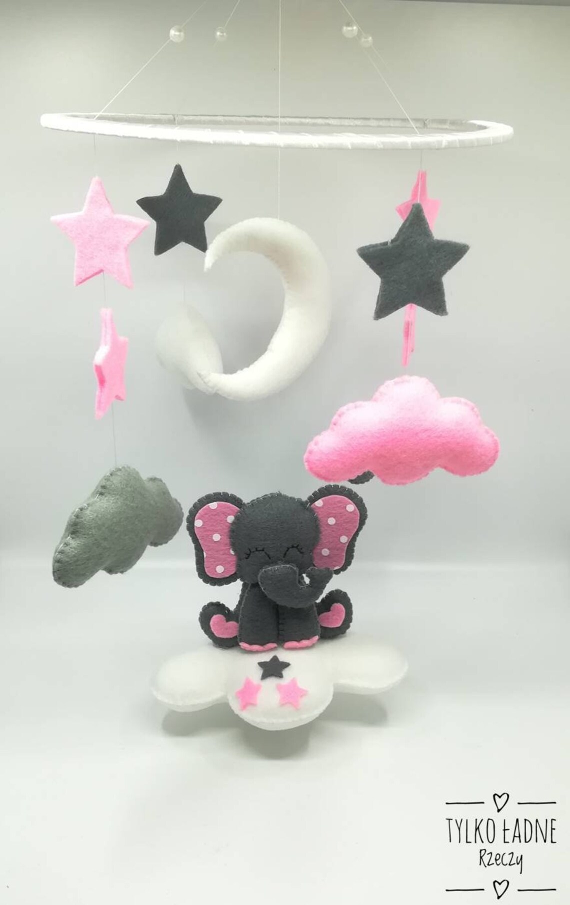 Elephant Felt Baby Mobile Nursery Decor Etsy