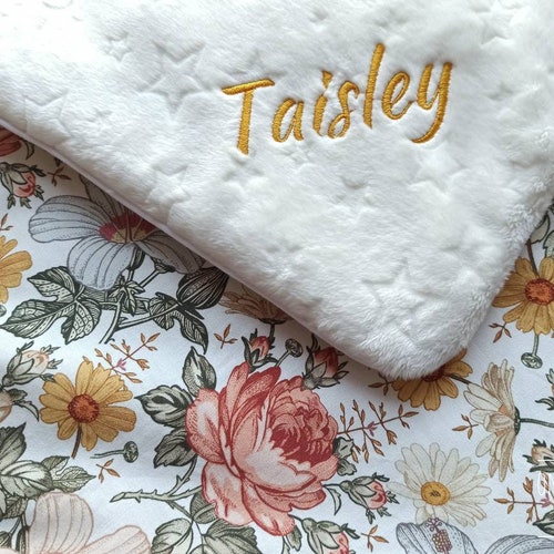 Create Your Own Blanket Floral Baby Blanket Personalized Etsy