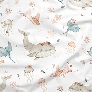 Create Your Own Blanket, Ocean Animals Personalized Baby Blanket, Girl Name Blanket, Baby Shower Gift, Rainbow Fish, Ocean