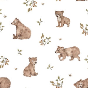 Little Teddy Bears Cotton Fabric, Nursery Fabric, Premium Textile, Cloth For Baby, The Highest Quality image 1