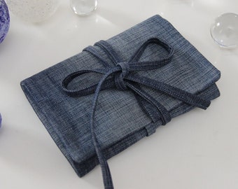 Recycled Denim Tarot Card Wrap, Pagan Oracle Bag