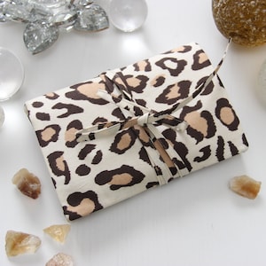 Leopard Tarot Wrap Bag , Card Deck Bag , Oracle Purse , Tarot Card Pouch , Tarot Purse , Tarot Keeper , Tarot Bag , Divination Themed Gift