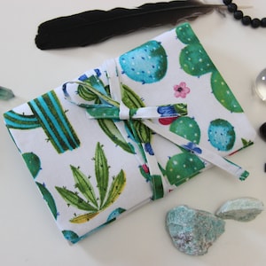Saco de envoltório de tarô de cacto, bolsa de tarô suculenta, bolsa de baralho de cartas, bolsa de oráculo, guardião de tarô, bolsa de tarô, suporte de tarô, bolsa de cartão de tarô