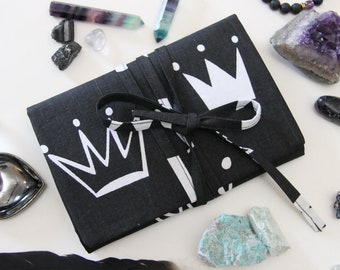 Crown Tarot Deck Wrap, Cotton Tarot Pouch, Divination Tools