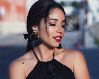 Statement Earrings XL Earrings Gold Plated Earrings wine color Earrings Dakota Collection