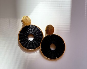 Statement Earrings XL Earrings Gold Plated Earrings wine color Earrings Dakota Collection