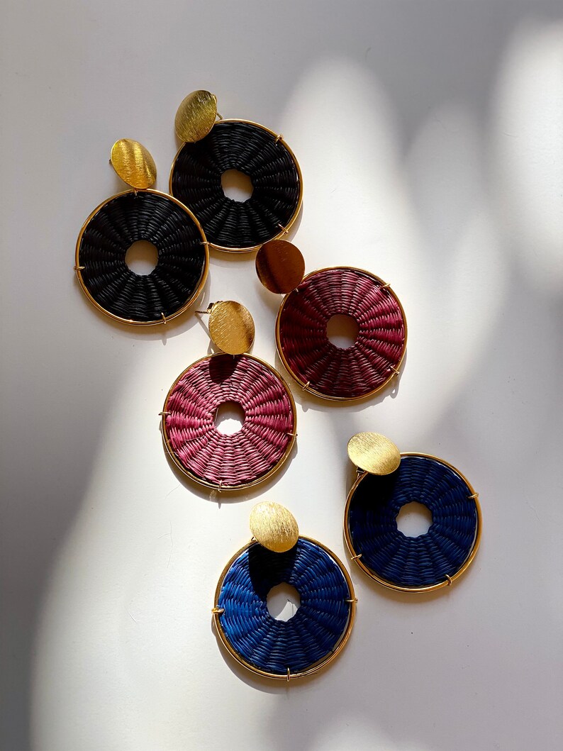 Statement Earrings XL Earrings Gold Plated Earrings wine color Earrings Dakota Collection