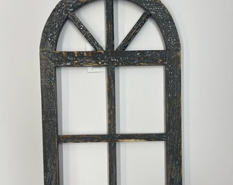 Wood Window, Antique Brown Grey, 16"H x 9.5"W, Wreaths, Wreath Embellishment Supplies, AP037360