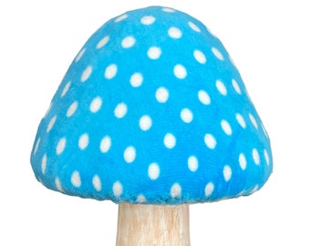 Mushroom, Mushroom Pick, Blue Polkadot, Polkadot Mushroom