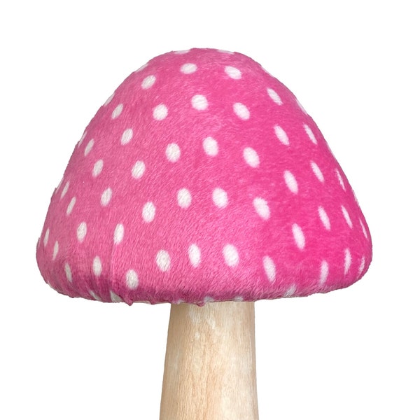 Mushroom Pink Polkadot Pick 16”x 5", Spring Wreath Embellishment 63248PK