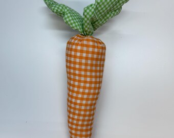 Ramo de cuadros escoceses de felpa de zanahoria y naranja, 17 pulgadas, aerosol decorativo para coronas de primavera y Pascua 63274OR