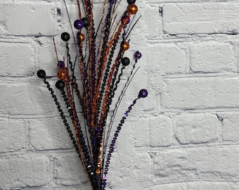 Halloween Spray, Sequin Glitter Ball Spray, Purple/Black/Orange Spray for Wreaths, Centerpieces, Swags, Garlands, Halloween Trees, XS6177EE