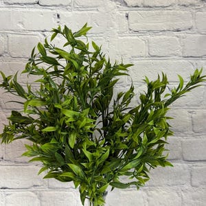 Plastic Leaf Bush – 5 Stems, Greenery Filler for Wreaths, Floral Arrangements & Centerpieces Greenery Filler for Centerpieces, 84962