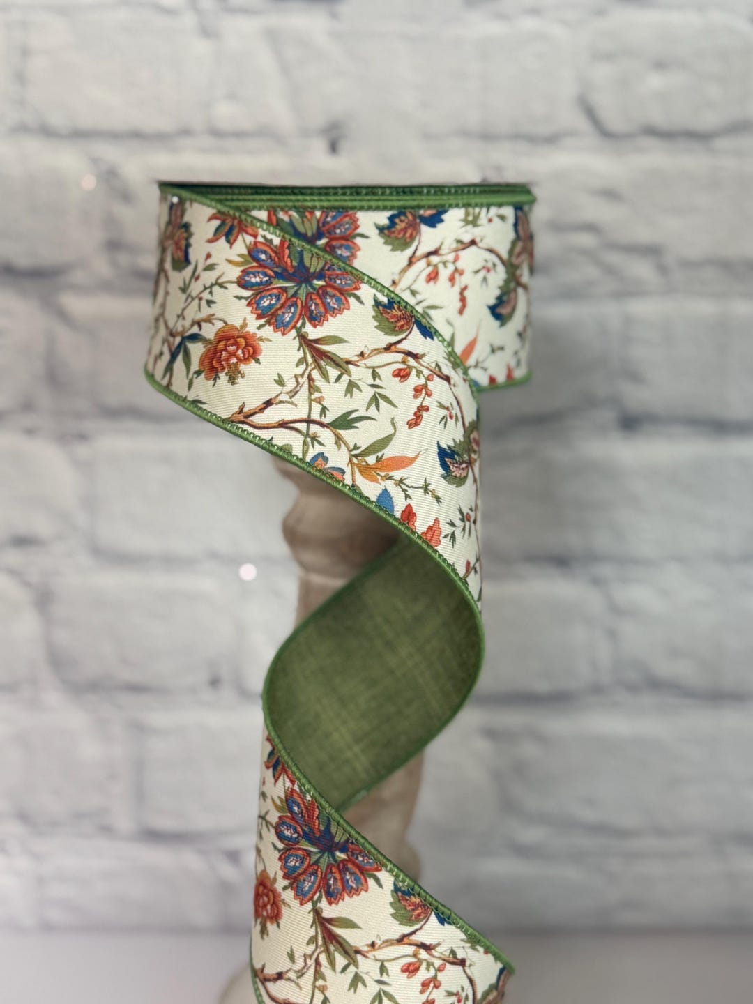 Fall Floral Wired Ribbon, 2.5