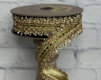Gold Jeweled Ribbon, 1.25
