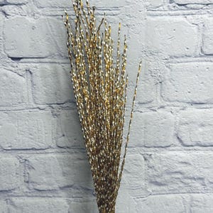 Metallic Gold Stripe Christmas Spray 19&quot;, Christmas Tree Spray, Metallic Pick , Centerpieces, Swags, Garlands or DIY Projects 82314-GOLD