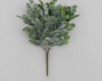 Iced Eucalyptus Bush19” x 5, Mix Greenery Bush Vase Filler, Winter Stem Wreath Embellishment Supply, Floral Supply, 83232