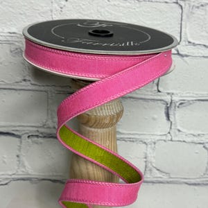 Cinta de seda Farrisilk con alambre, 0,75" x 10 yardas, color rosa primaveral, RK595-14