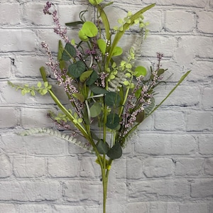 Eucalyptus Fern Berry Mixed Bush, 31&quot;, Greenery Wreath Embellishment Supply, Floral Supply, Floral Bushes, 62482GN