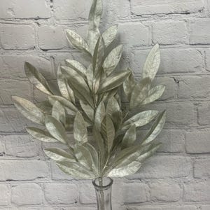 Bay Leaf Pearl Silver Lime Spray 23”,  Wreath Embellishment Supply, Floral Supply, Floral Bushes, XS506557