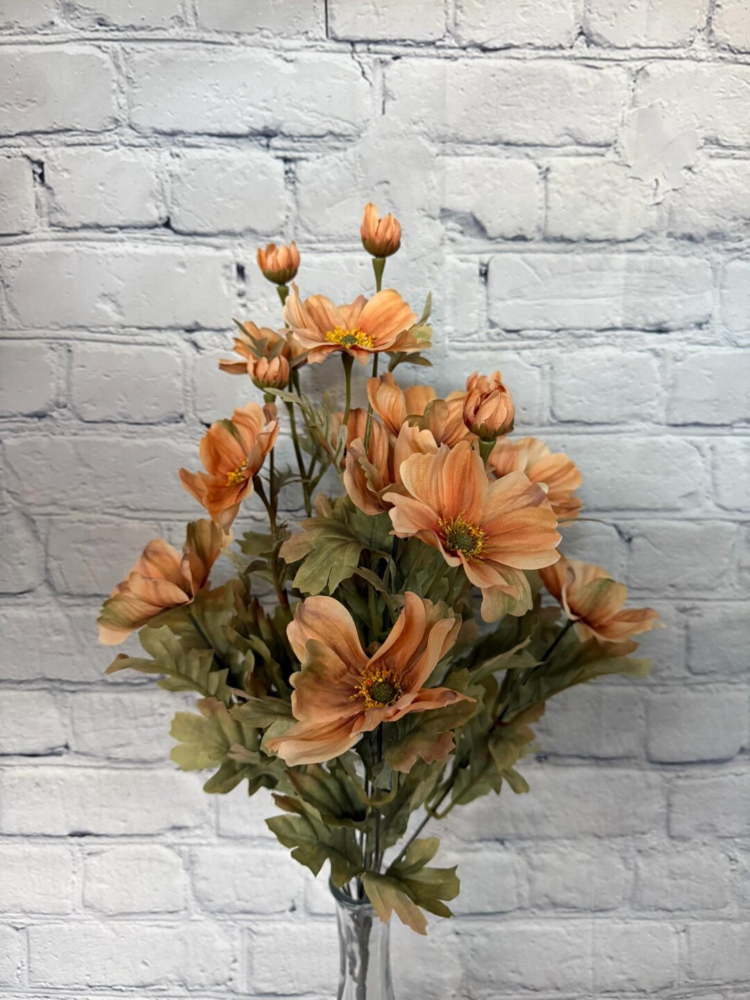 Brown Orange Cosmos Bush X 11, 22”, Wreath Embellishment Supply