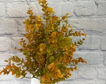 Eucalyptus Bush, Fall Greenery, Yellow, Green, Orange, 16", Fall Filler, Fall Leaves, Wreath Embellishment Supply, Floral Supply 65369